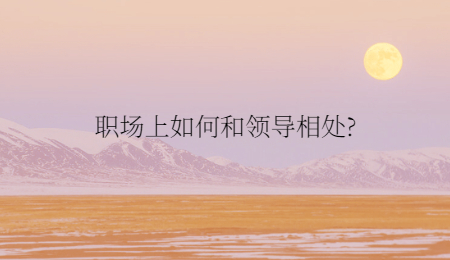 职场上如何和领导相处?